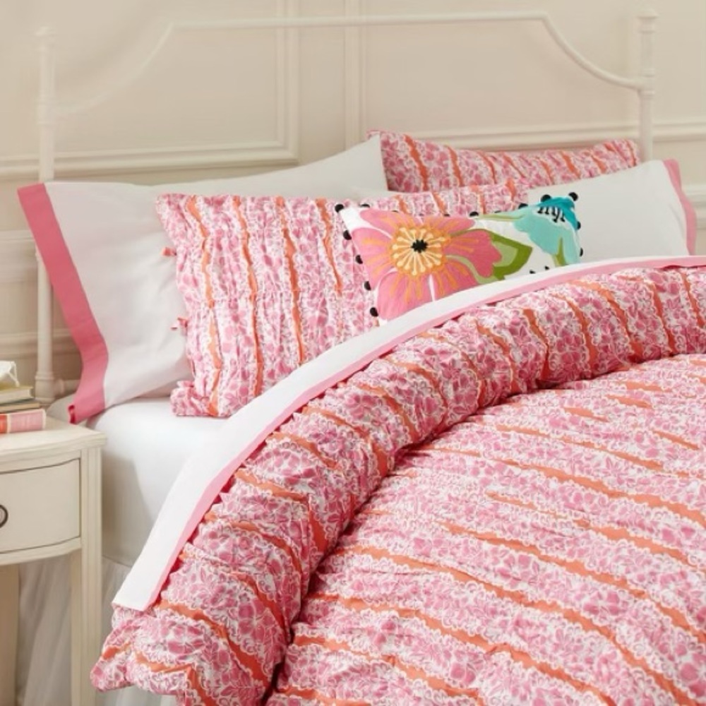 NWT Pottery Barn Teen Luau Ruched Twin Duvet